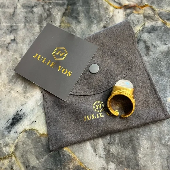 JULIE VOS Gold and White Women's Ring - Picture 8 of 12